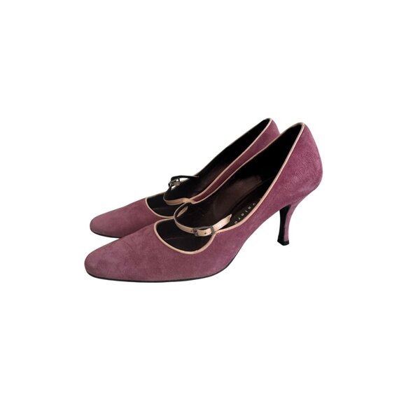 MARTINEZ VALERO Purple Suede Mary Janes Heels Size 9 1/2 - Picture 8 of 8